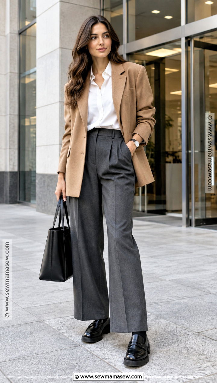 Chunky Loafers With Tailored Trousers Outfit - 15 autumn shoes 2026