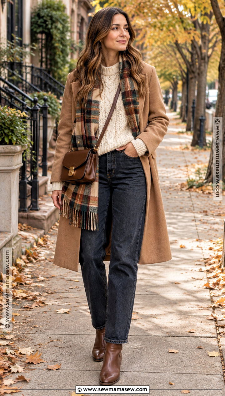 Chunky Sweater And Straight Jeans Fall Outfit - 15 Cute Fall Outfits For Cold Weather