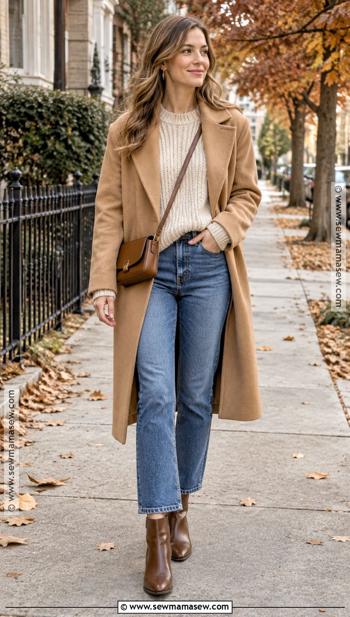 Chunky Sweater And Straight Leg Jeans Outfit - 20 November Outfits Fall Casual