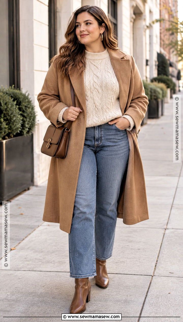 Chunky Sweater Jeans And Ankle Boots Fall Outfit - 20 Fall Outfit Collage Ideas