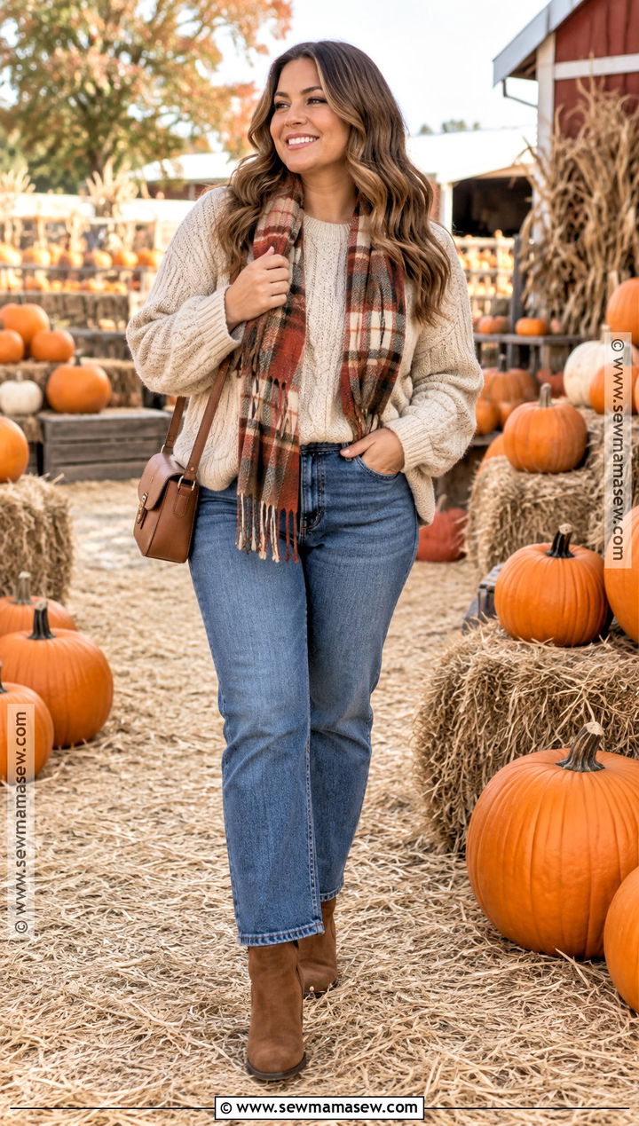 Chunky Sweater Pumpkin Patch Outfit - 20 warm pumpkin patch outfit ideas