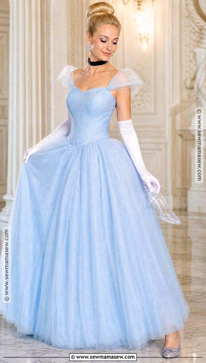 Cinderella Costume With Blue Ball Gown - 30 Disney Characters Dress Up Ideas