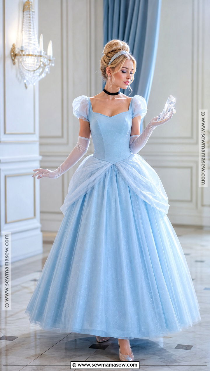 Cinderella Princess Costume With Blue Ball Gown - 35 Princess Costume Ideas