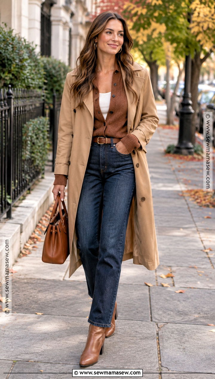 Cinnamon And Deep Denim Fall Outfit - 20 Fall Palette Outfits