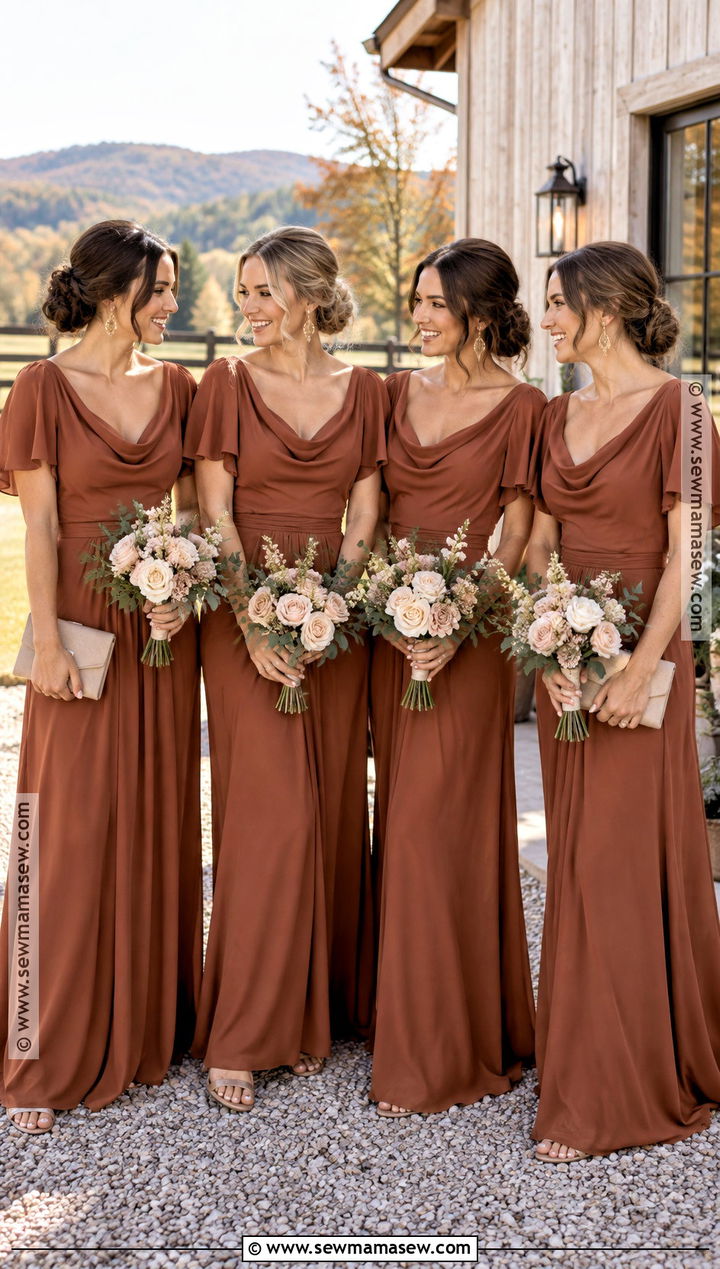 Cinnamon Bridesmaid Dresses - 15 bridesmaid dress colors fall ideas
