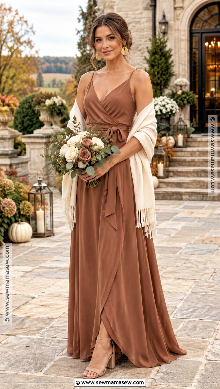 Cinnamon Crepe Bridesmaid Dress - 15 Rustic Fall Wedding Colors Bridesmaid Dresses