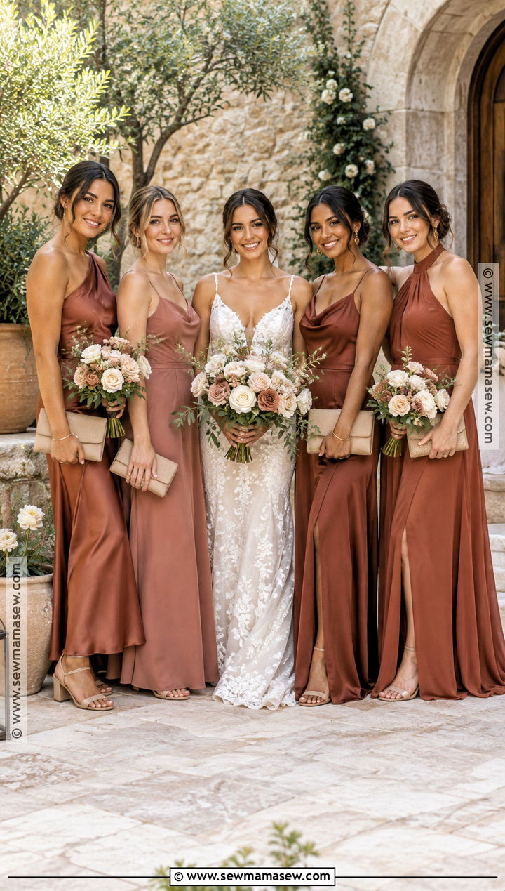 Cinnamon Rose And Terracotta Bridesmaid Dresses - 15 September Bridesmaid Dresses Color Palettes