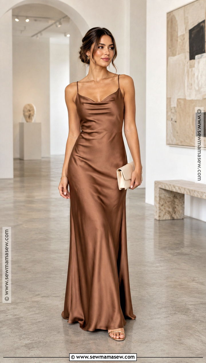 Cinnamon Satin Slip Bridesmaid Dress - 15 Cinnamon Bridesmaid Dresses Fall