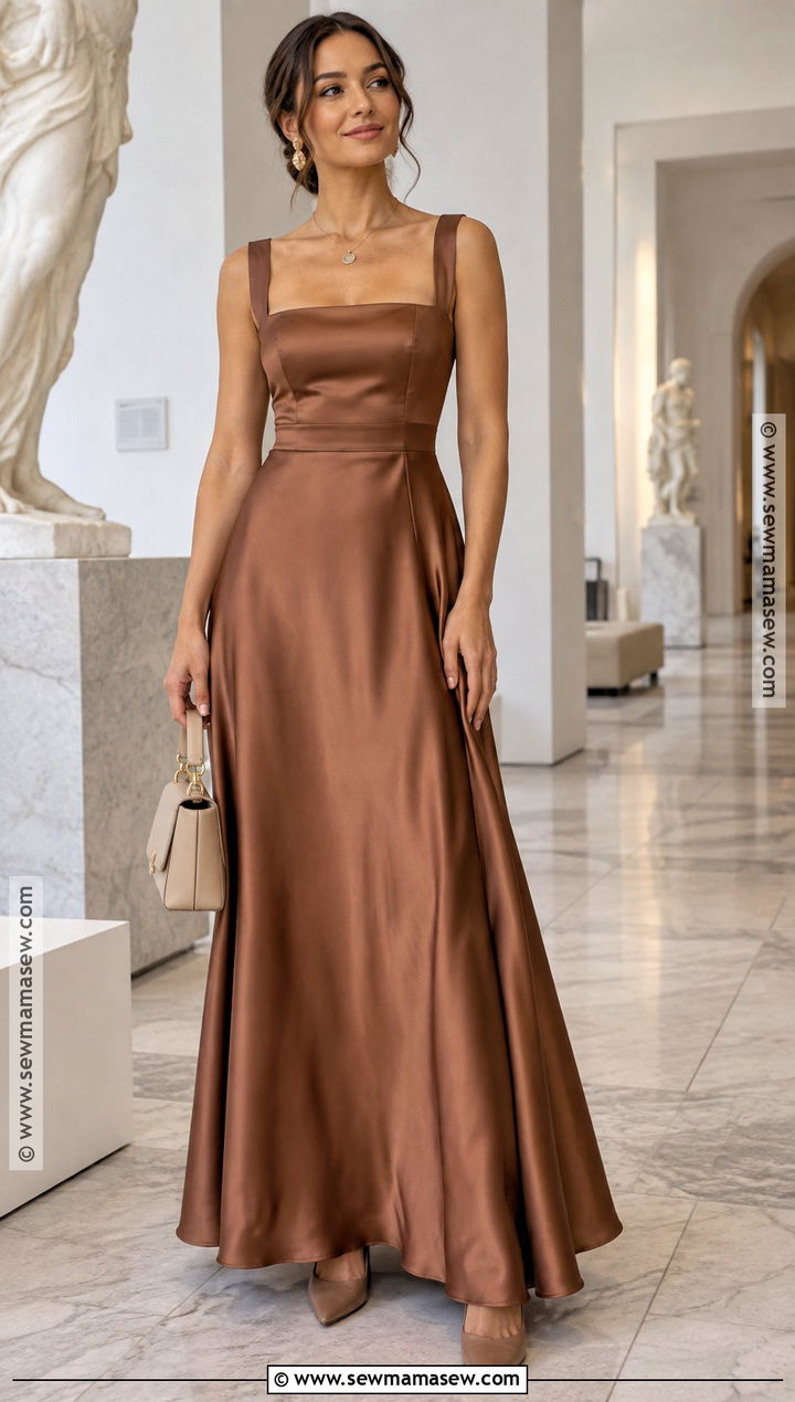 Cinnamon Square Neck Bridesmaid Dress - 15 Cinnamon Bridesmaid Dresses Fall