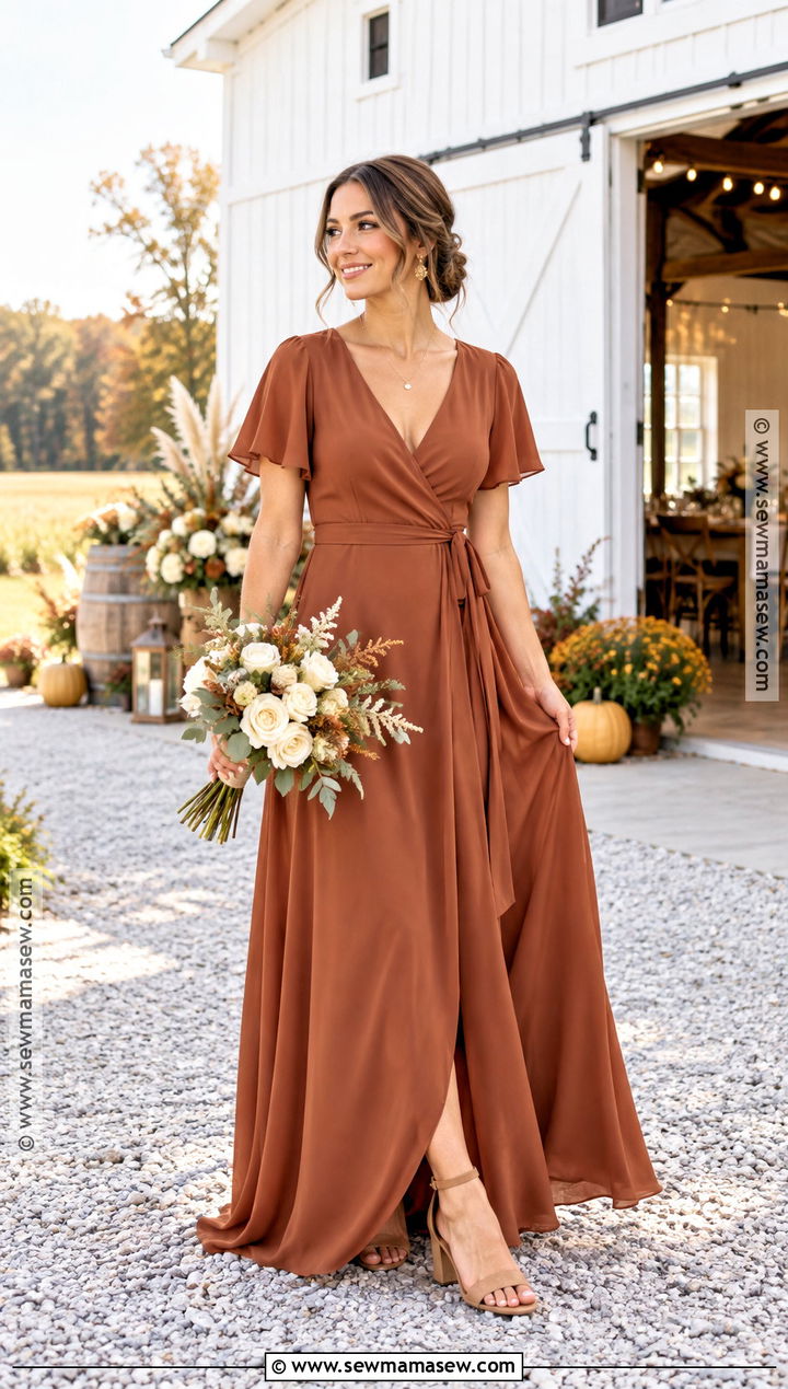 Cinnamon Wrap Bridesmaid Dress - 15 Cinnamon Bridesmaid Dresses Fall