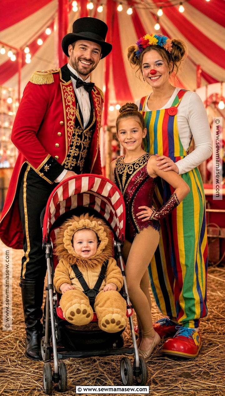 Circus Family Costume With Lion Baby - 30 Family Of 4 Halloween Costumes With for Babies
