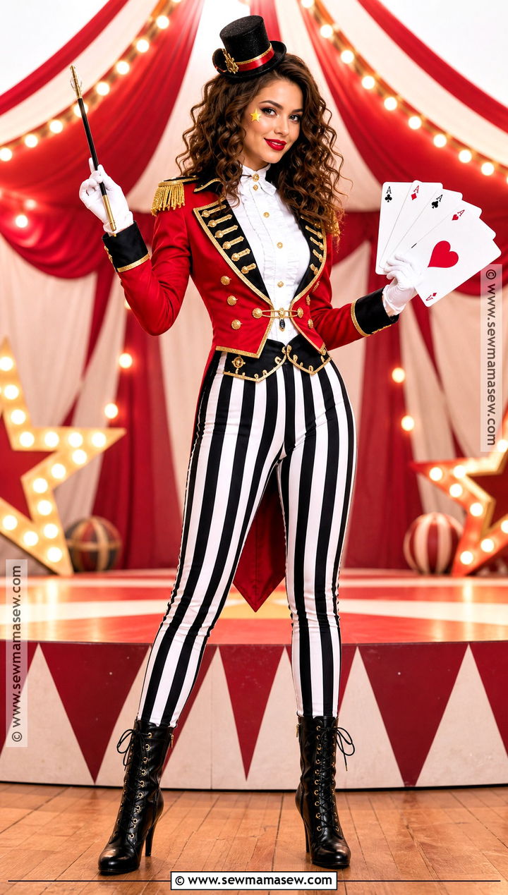 Circus Magician Costume With Striped Pants - 35 Magician Costume Ideas for Women