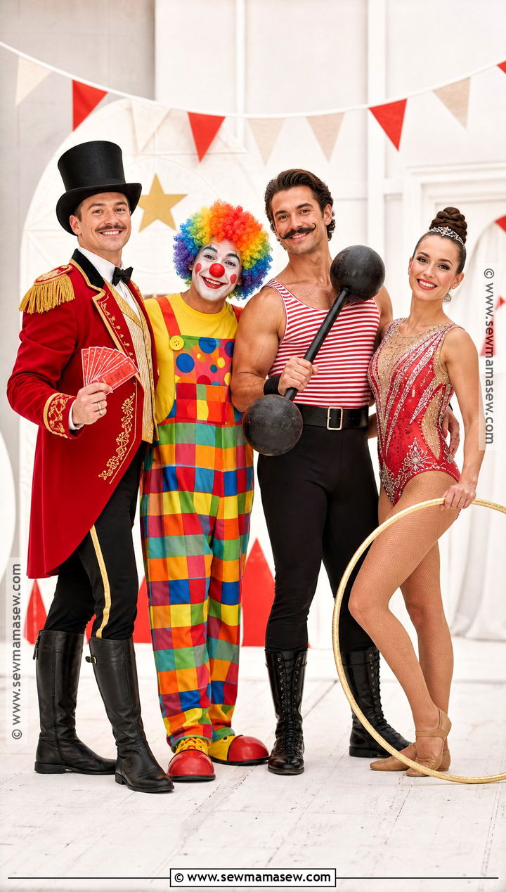 Circus Performer Group Costume - 35 Group Halloween Costumes For 4