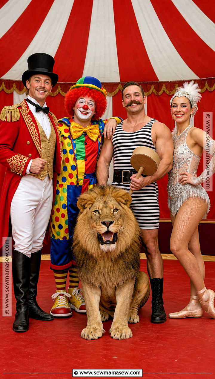 Circus Performer Group Halloween Costume - 35 group of 5 halloween costumes