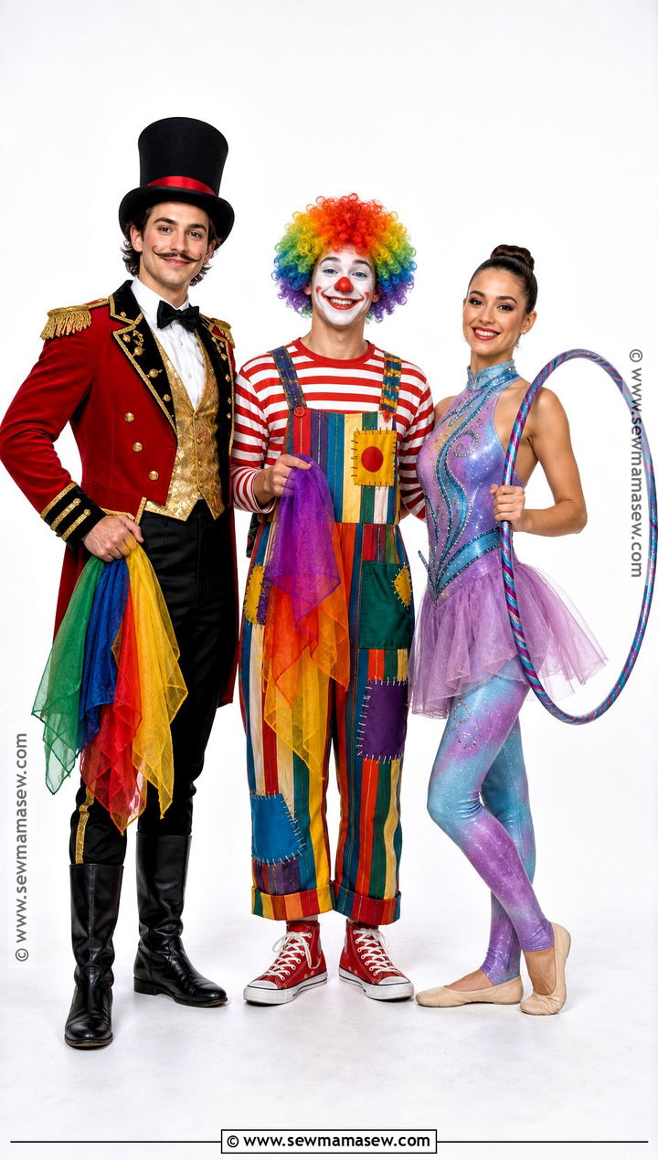 Circus Performer Trio Costume - 30 3 person halloween costume ideas