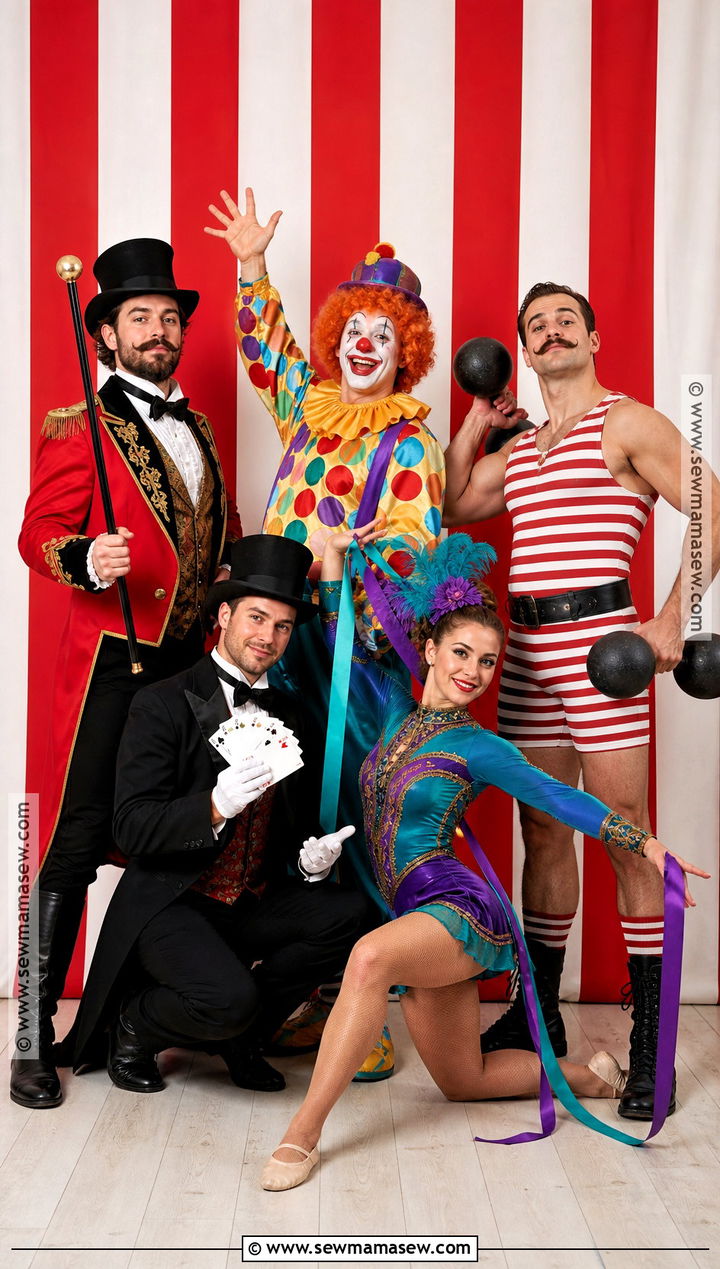 Circus Performers Group Costume - 35 5 people halloween costumes
