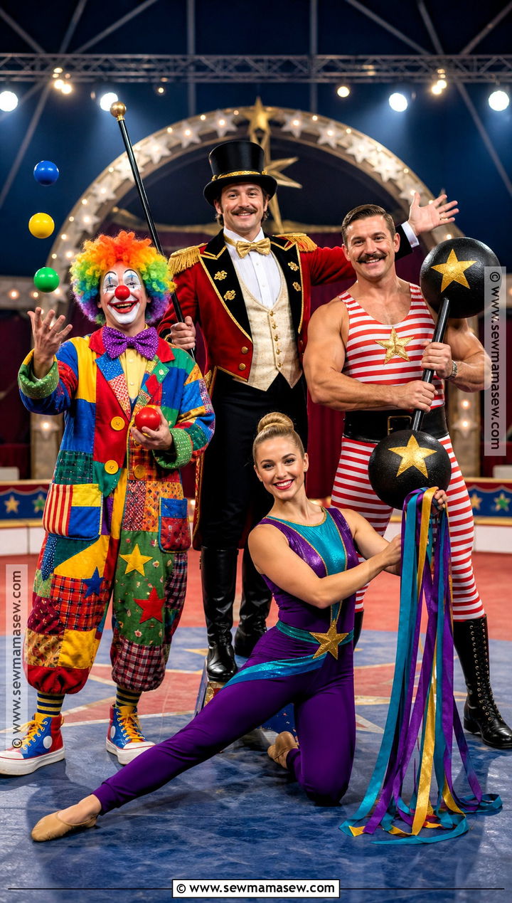 Circus Performers Group Costume - 45 4 people halloween costumes