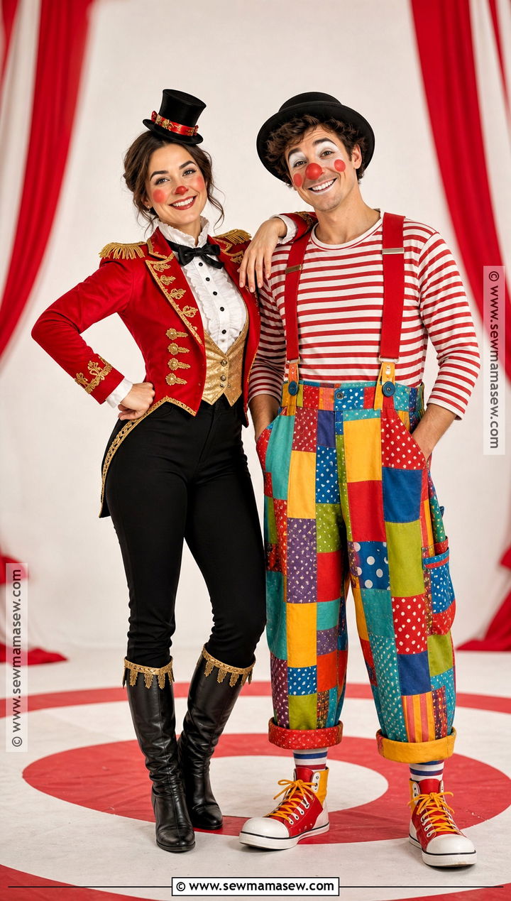 Circus Ringmaster And Clown Costume - 35 easy halloween costumes for couples