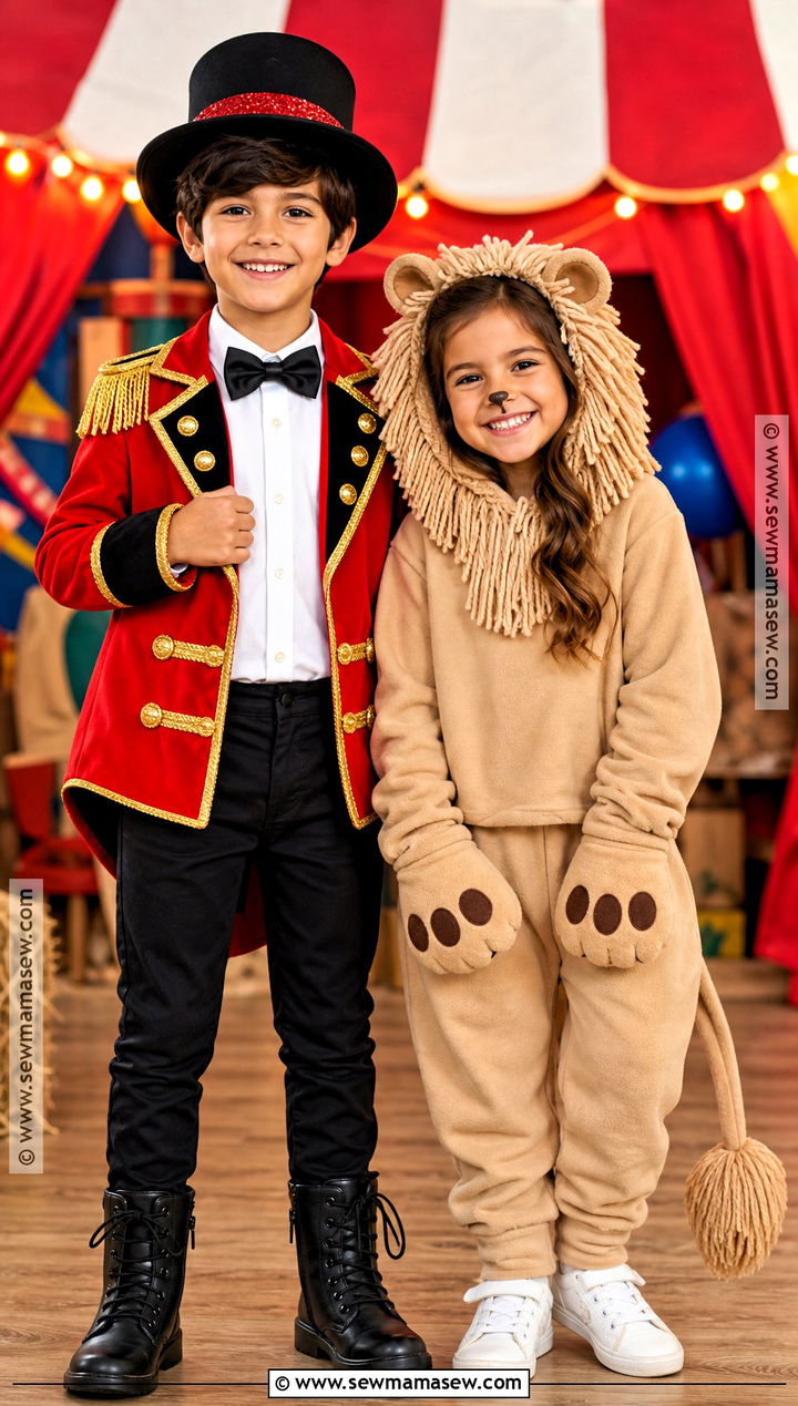 Circus Ringmaster And Lion Costume - 30 brother sister halloween costumes for kids