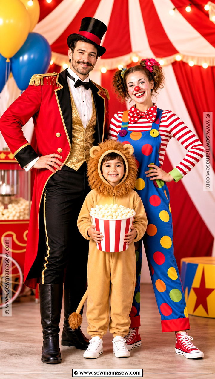 Circus Ringmaster Clown And Lion Costume - 45 family of 3 halloween costumes