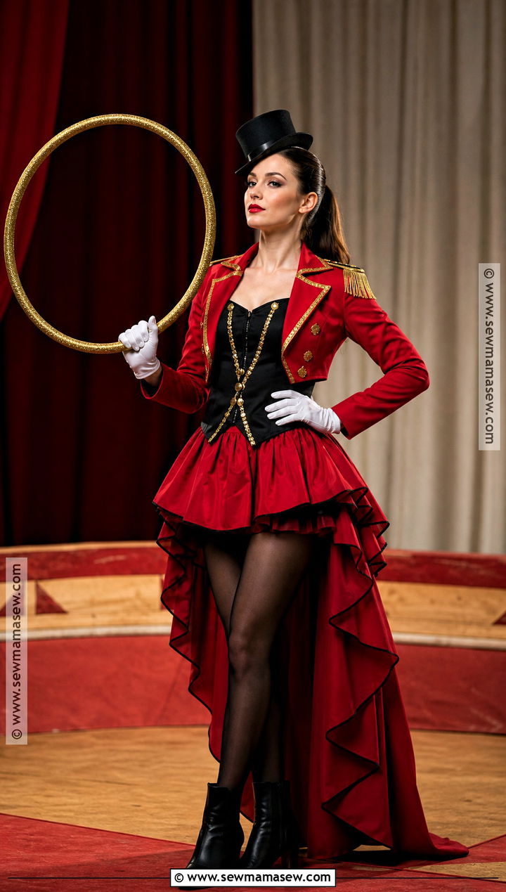 Circus Ringmaster Costume With Red High Low Skirt - 30 Red Skirt Halloween Costume Ideas