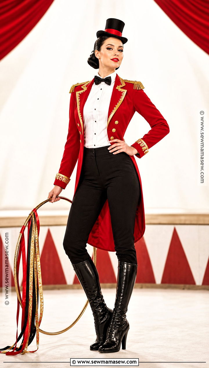 Circus Ringmaster Costume With Red Tailcoat - 30 Single Person Halloween Costume Ideas