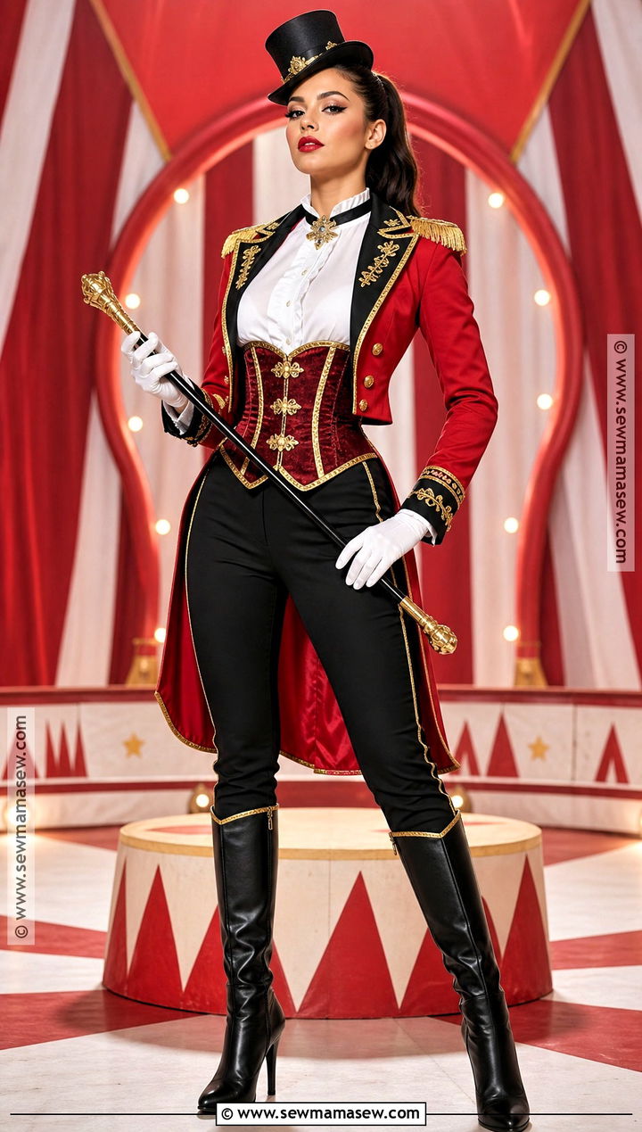 Circus Ringmaster Red Corset Costume - 35 Red Corset Costume Ideas