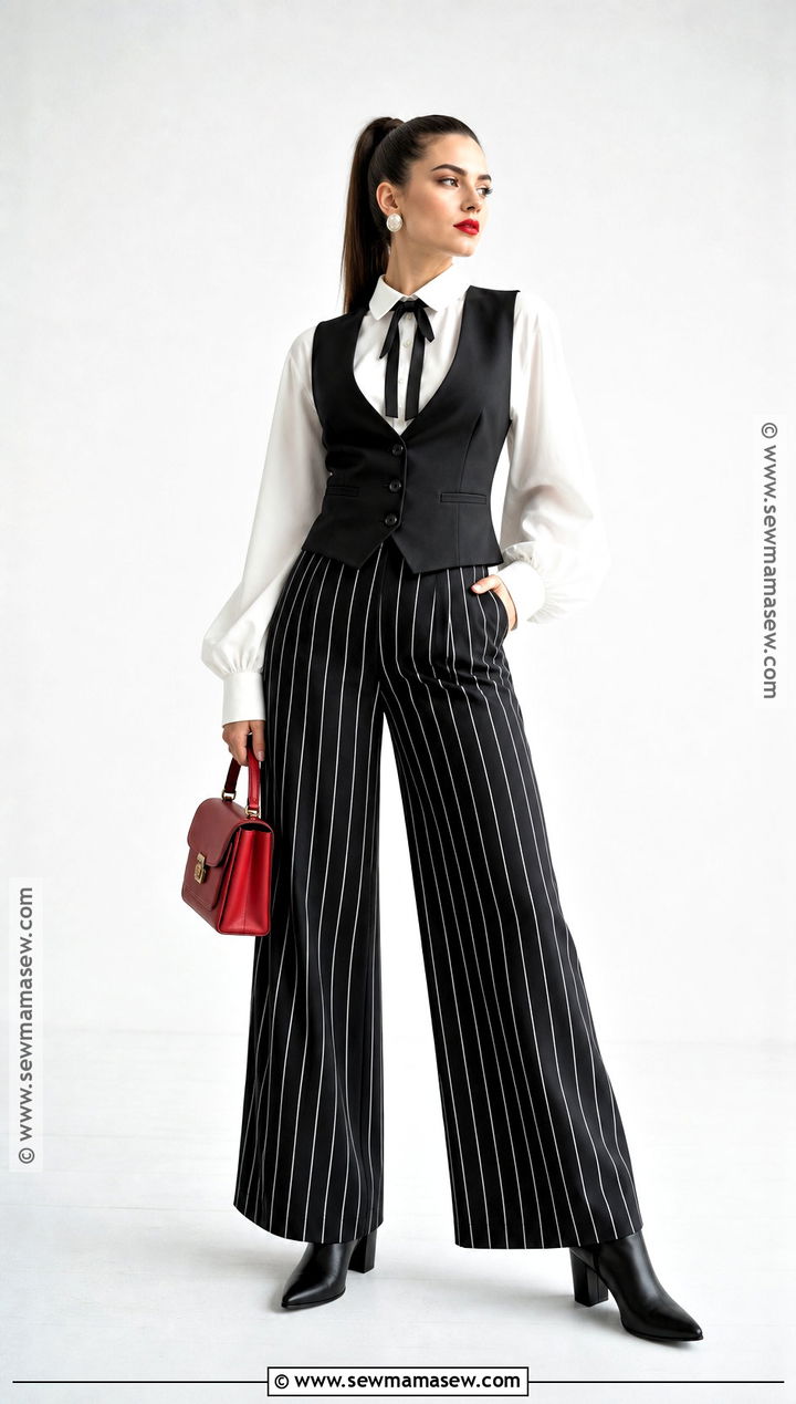 Circus Stripe Halloween Outfit With Tailored Vest - 30 Halloween Fashion Outfits