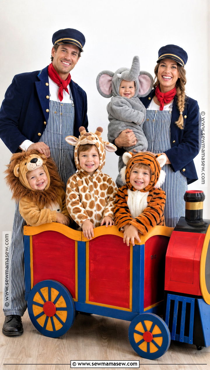 Circus Train Family And Baby Elephant Costume - 40 family costumes with for babies