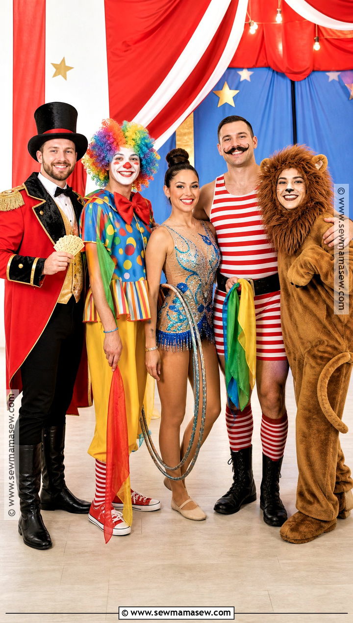Circus Troupe Group Costume - 40 5 Person Halloween Costume Ideas