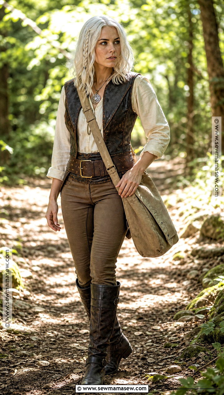 Ciri Cosplay With Leather Vest - 30 white hair cosplay ideas