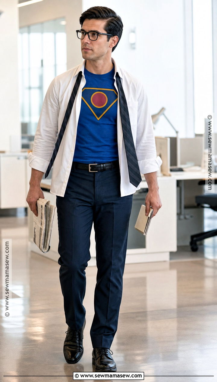 Clark Kent Cosplay With Open Button Down Shirt - 35 Last Minute Cosplay Ideas
