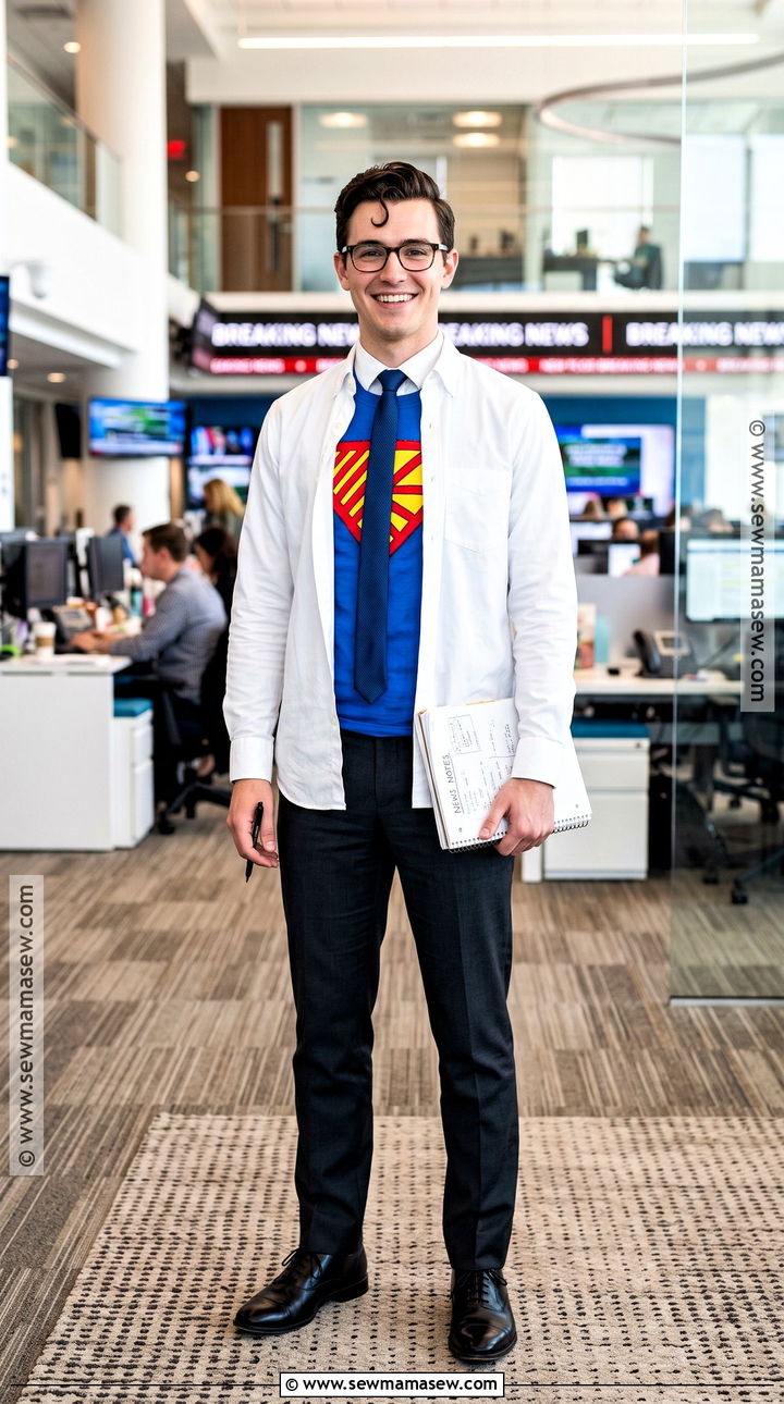Clark Kent Costume With Superman Shirt - 30 closet costumes last minute