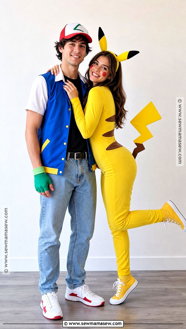 Classic Ash And Pikachu Couple Costume - 30 ash and pikachu costume ideas