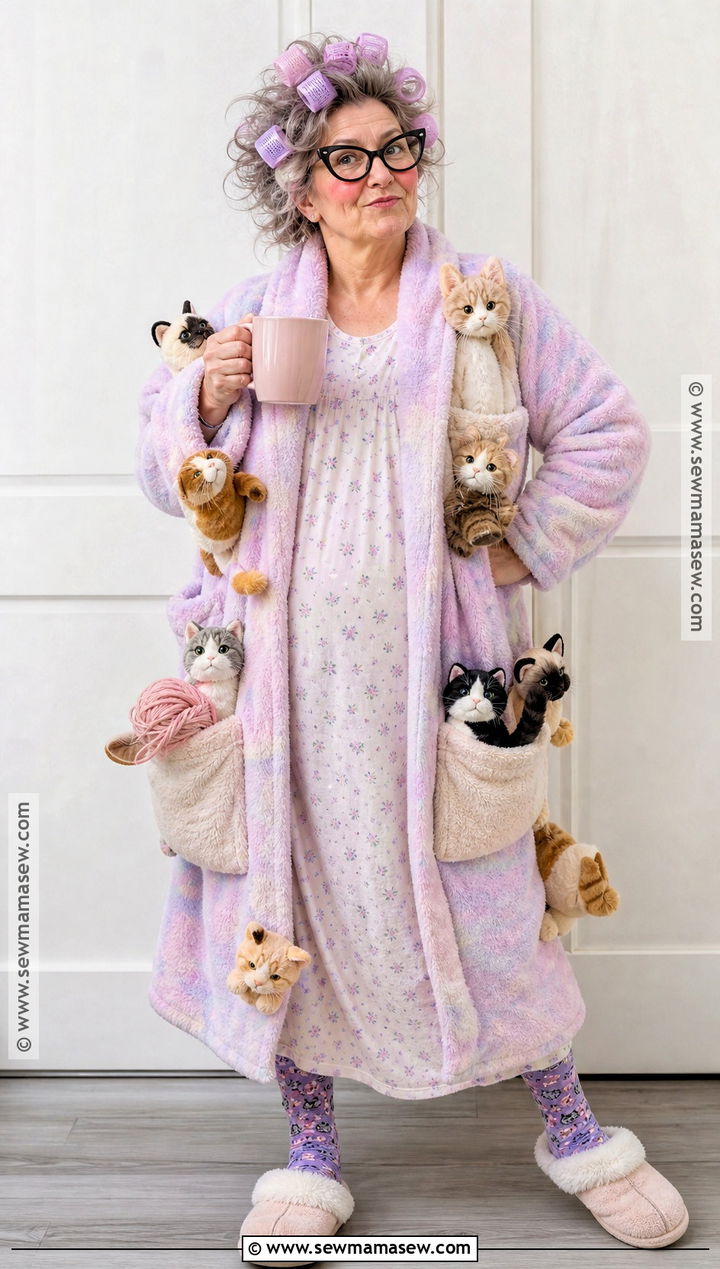 Classic Bathrobe Crazy Cat Lady Costume - 35 crazy cat lady costume ideas