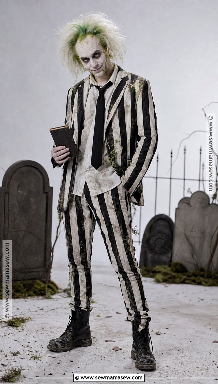 Classic Beetlejuice Striped Suit Costume - 35 beetlejuice halloween costume ideas