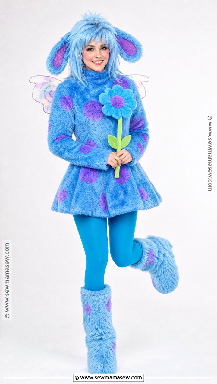 Classic Bibble Costume With Blue Faux Fur - 30 Bibble Halloween Costume Ideas