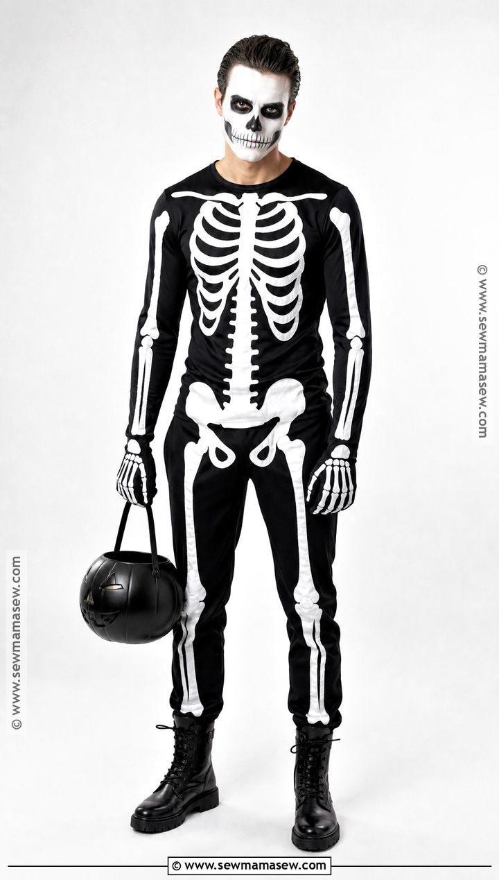 Classic Black And White Skeleton Costume - 30 Skeleton Costume Ideas