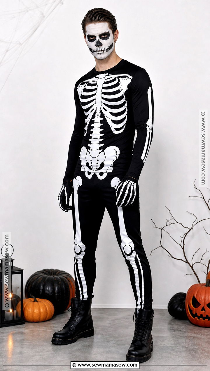 Classic Black And White Skeleton Costume - 40 skeleton costume ideas