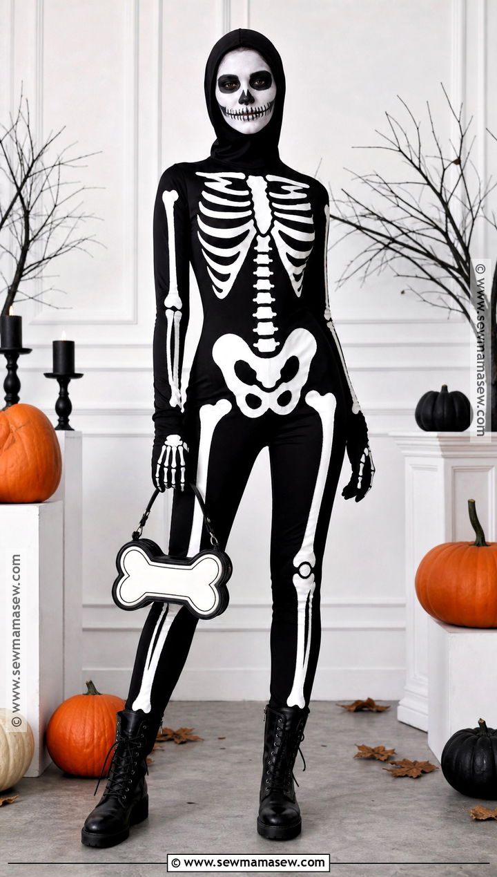 Classic Black And White Skeleton Costume - 30 skeleton clothes