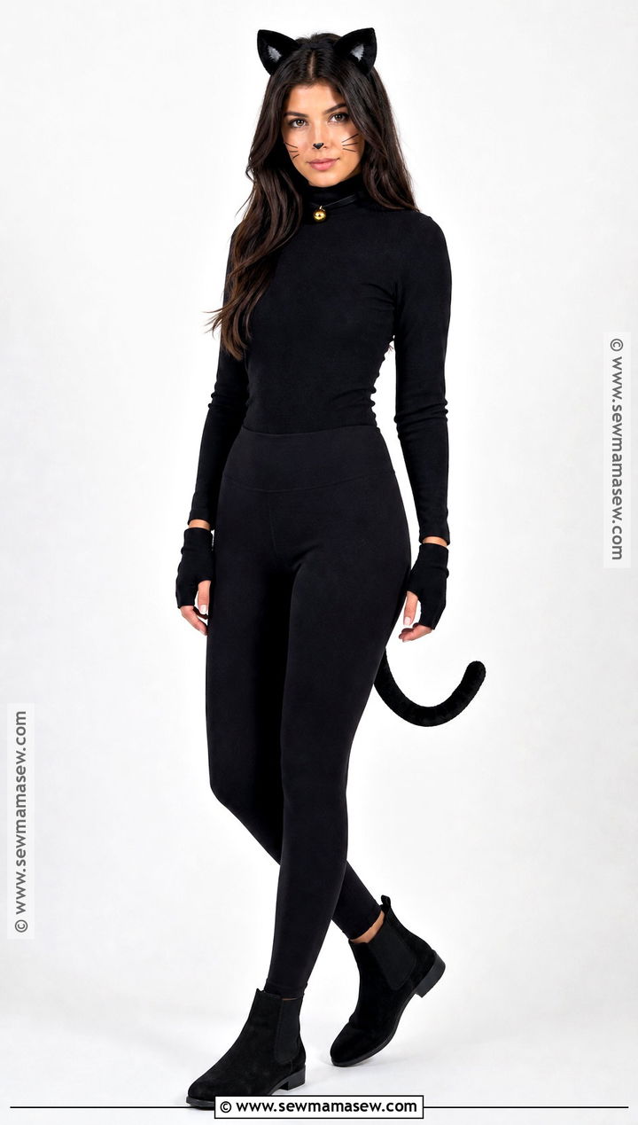Classic Black Cat Costume With Leggings - 30 Black Cat Costume Ideas for Women