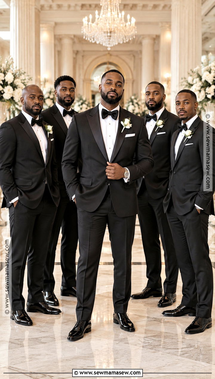 Classic Black Groom And Groomsmen Tuxedos - 15 fall groom and groomsmen attire ideas