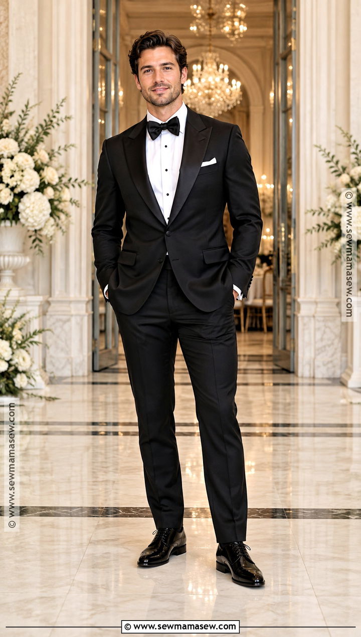 Classic Black Groom Tuxedo For A Fall Wedding - 15 groom attire for fall wedding ideas