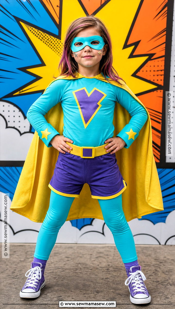 Classic Caped Superhero Costume - 40 kids costumes
