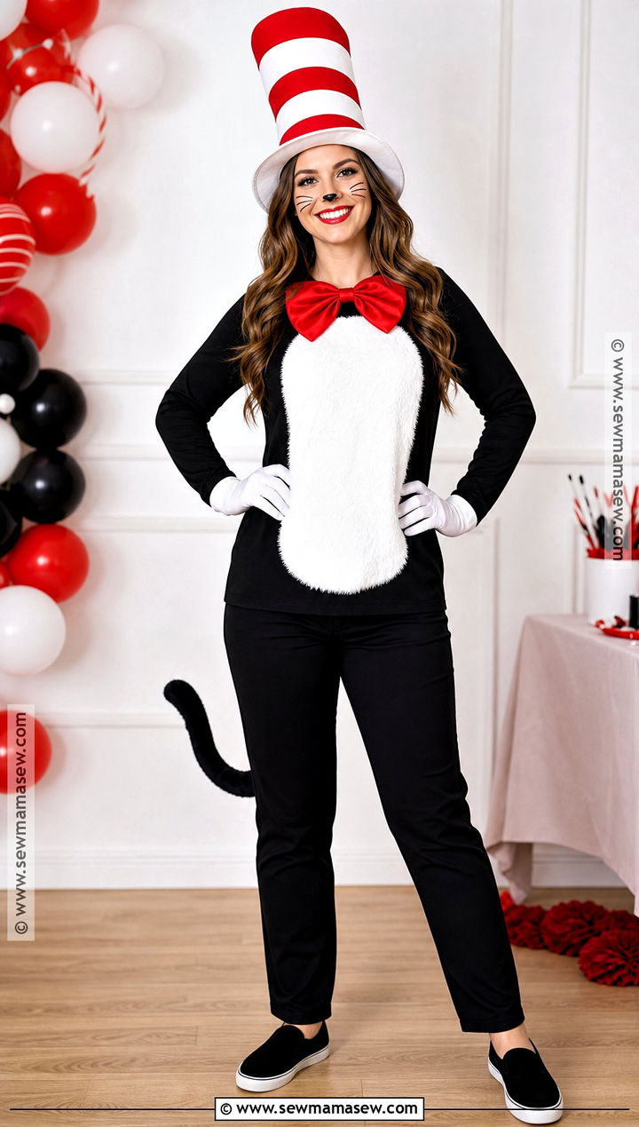 Classic Cat In The Hat Costume With Black Pants - 30 cat in the hat costume women's ideas