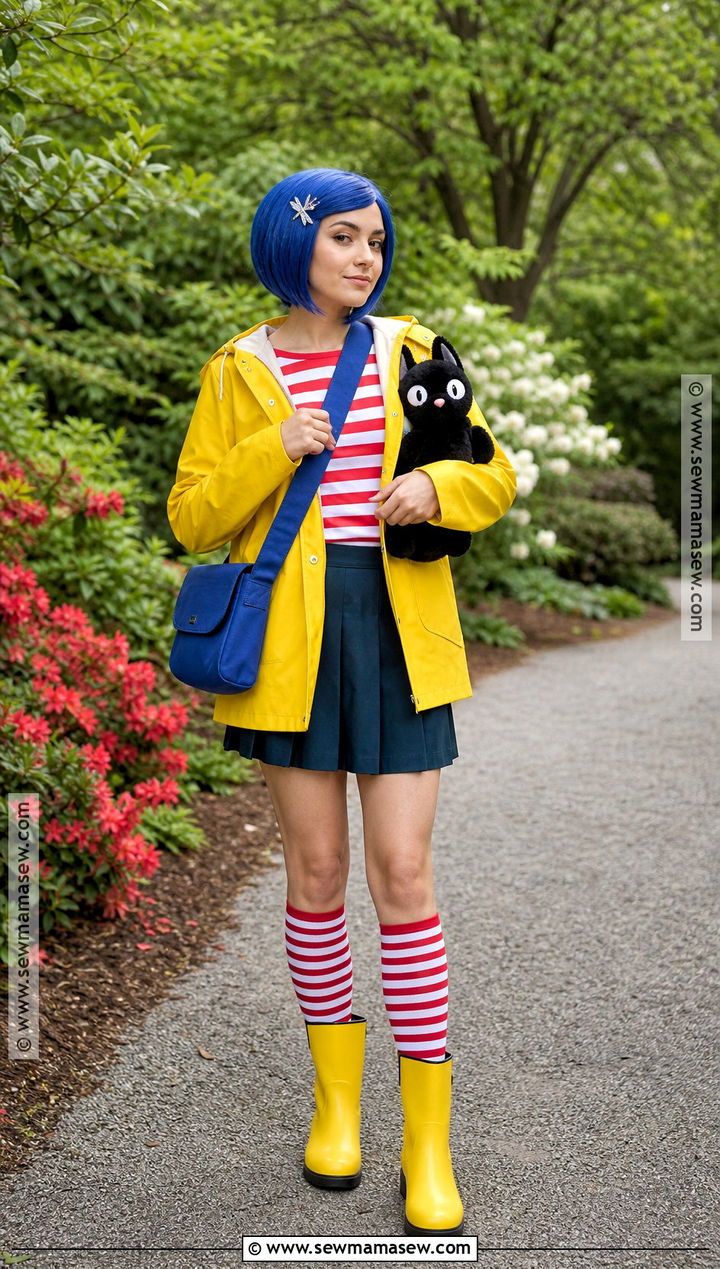 Classic Coraline Costume With Yellow Raincoat - 30 caroline costume ideas