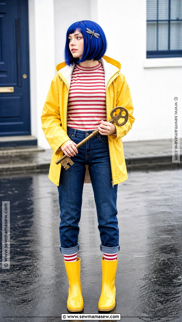 Classic Coraline Yellow Raincoat Costume - 40 coraline halloween costume ideas