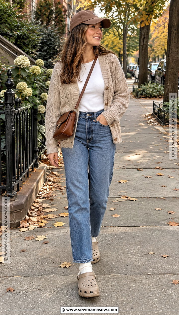 Classic Crocs With Straight Leg Jeans - 20 crocs outfit fall ideas