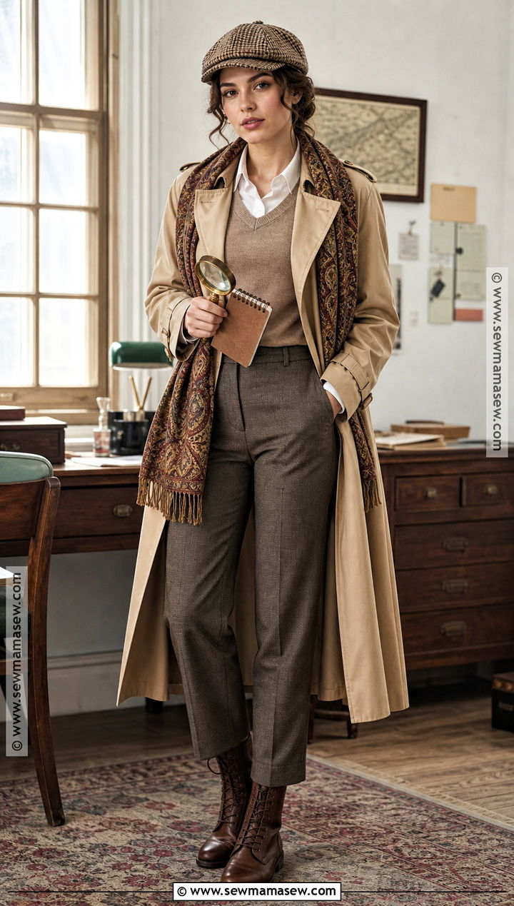Classic Detective Costume With Trench Coat - 30 Single Person Halloween Costume Ideas