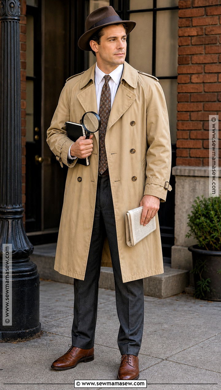 Classic Detective Costume With Trench Coat - 45 Halloween Costumes for Men